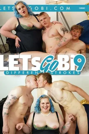 Let's Go Bi 9 Bisexual Porn: Intense MMF scenes with a plus-size domme and two guys. Bisexual porn download for hot m/m and bi action!