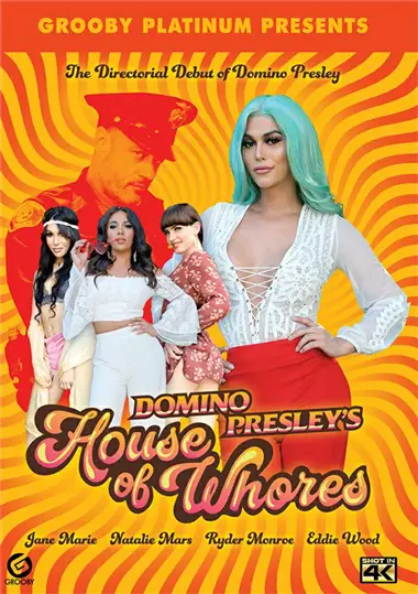 Domino Presley's House Of Whores is grit-filled XXX TS porn from Grooby. Tour a 1977 bordello featuring Jane Marie's return and Domino's directorial debut.